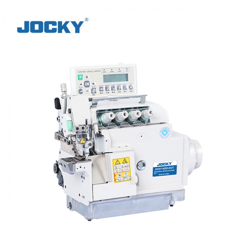 EX5114DD-EUT Direct drive 4 thread cylinder bed overlock sewing machine, with auto trimmer, suction device, auto lifting foot